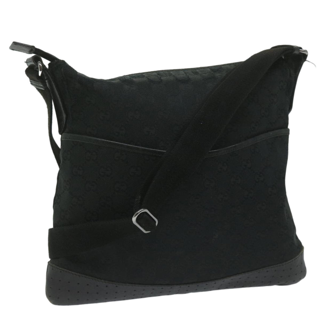 GUCCI GG Canvas Shoulder Bag Black 145857 61849