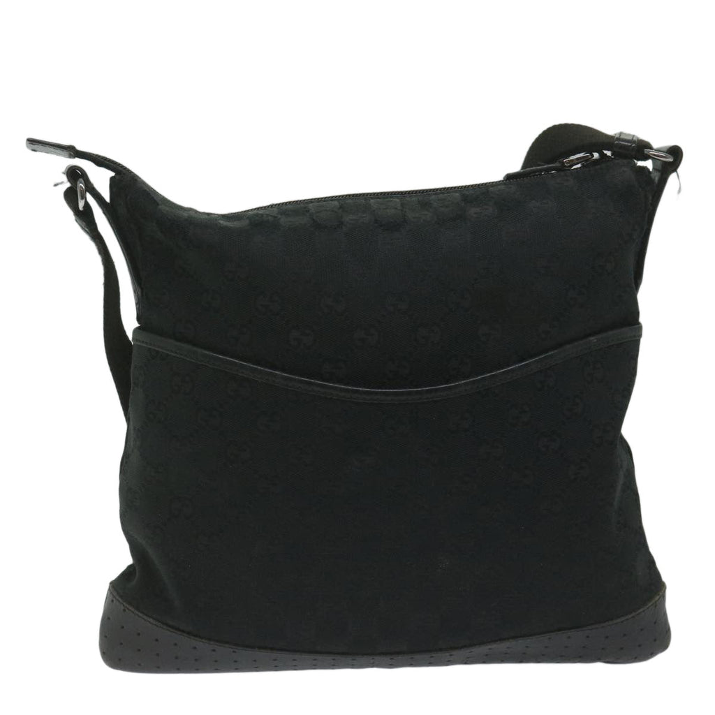 GUCCI GG Canvas Shoulder Bag Black 145857 61849