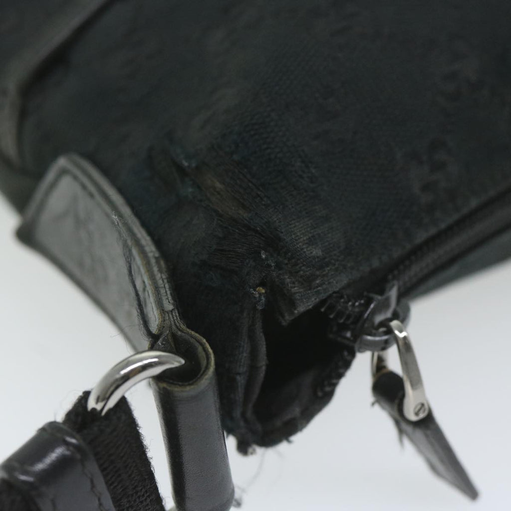 GUCCI GG Canvas Shoulder Bag Black 145857 61849