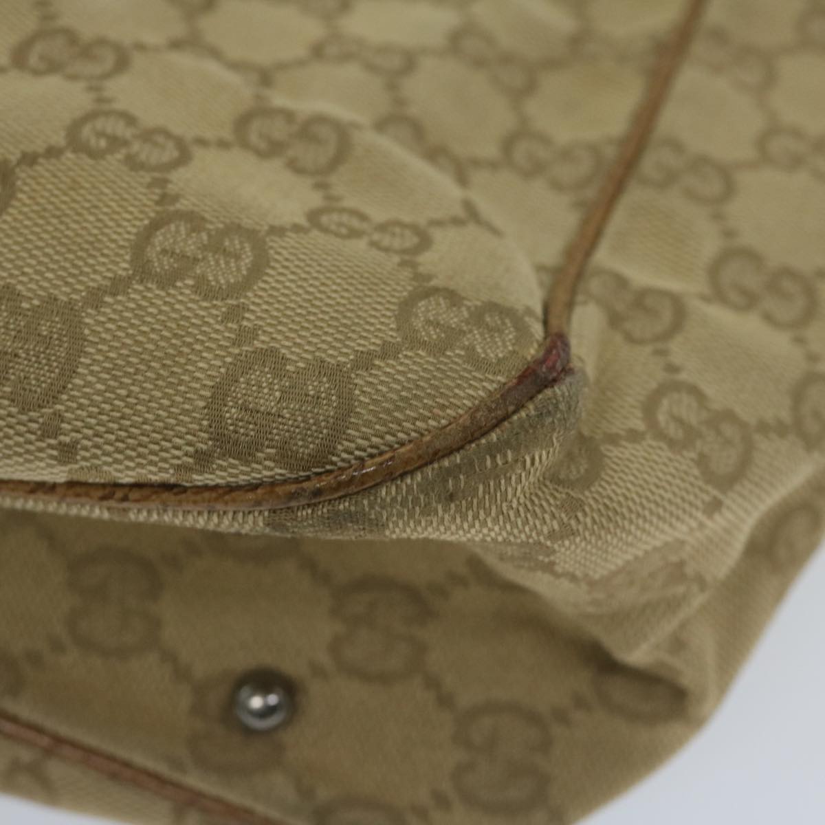 GUCCI GG Canvas Tote Bag Beige 113019 61850