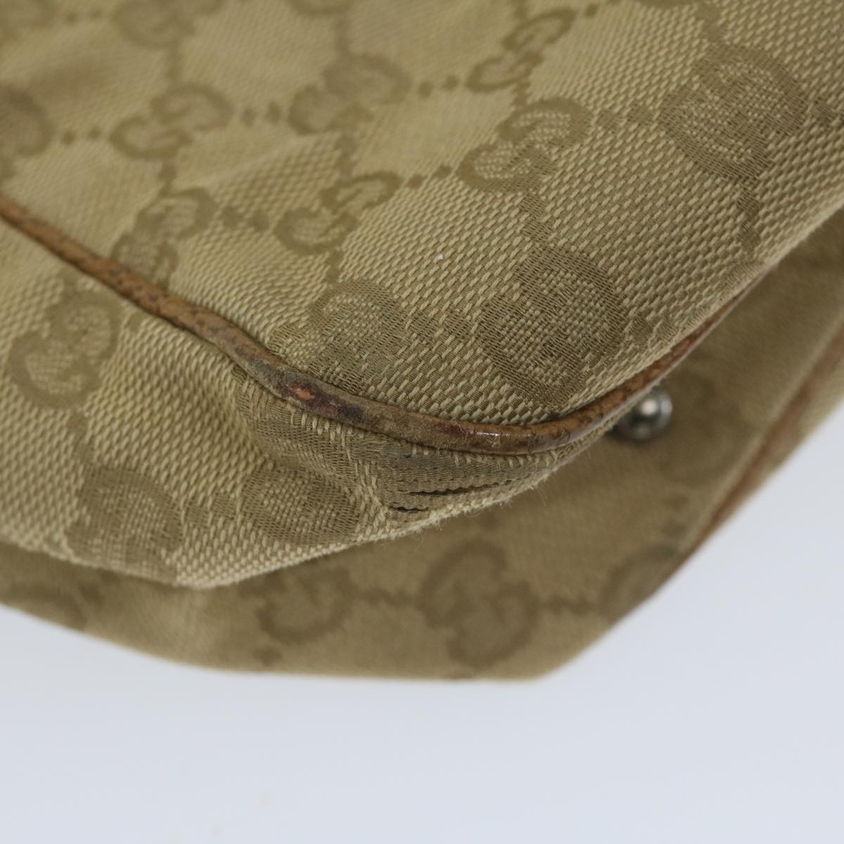 GUCCI GG Canvas Tote Bag Beige 113019 61850