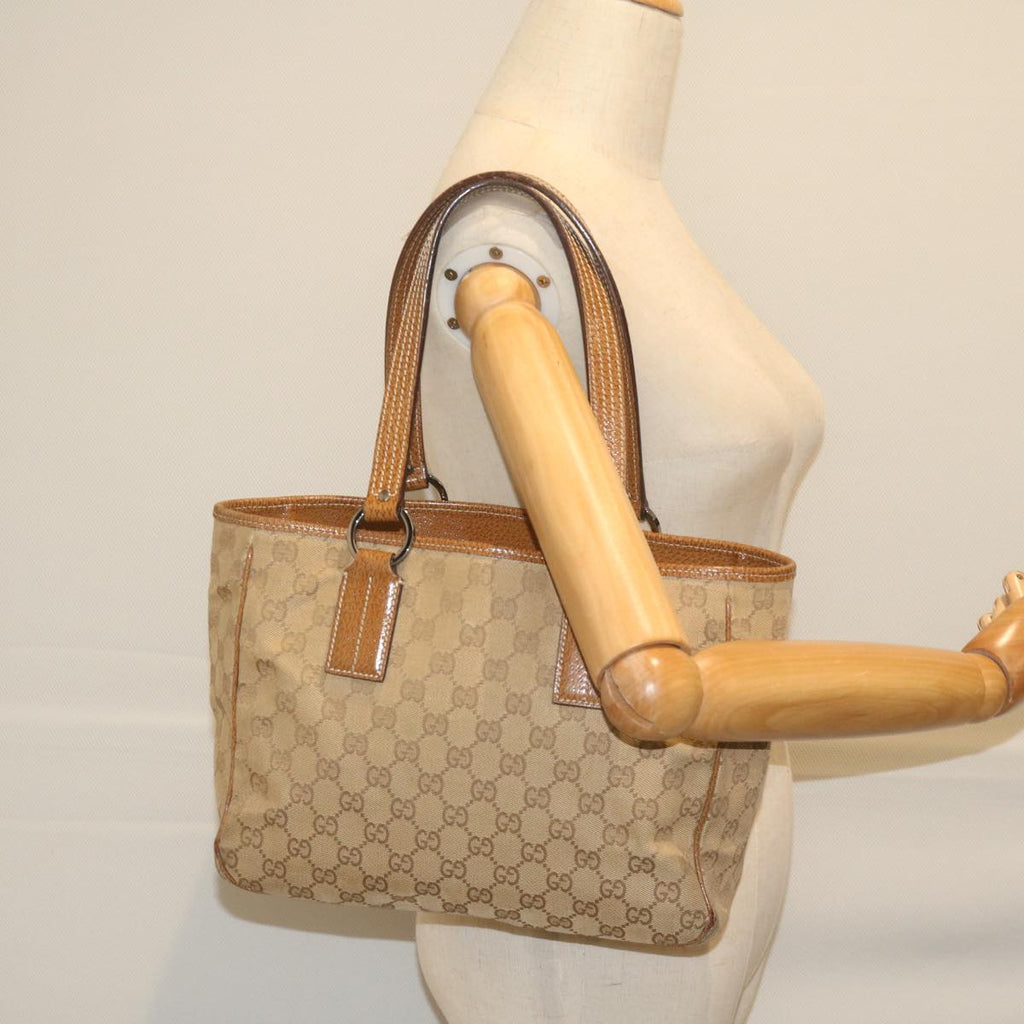 GUCCI GG Canvas Tote Bag Beige 113019 61850