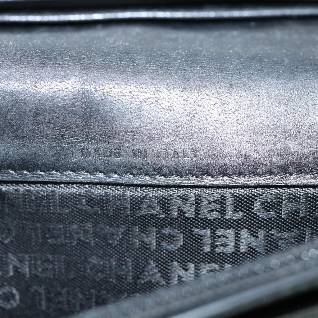 CHANEL Icon Line Wallet Leather Silver CC 61875