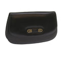 GUCCI Clutch Bag Leather Black 61894
