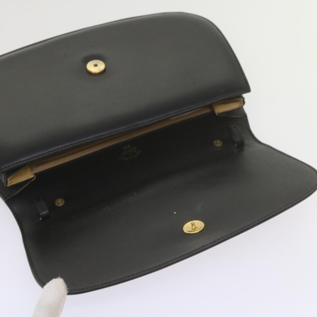 GUCCI Clutch Bag Leather Black 61894