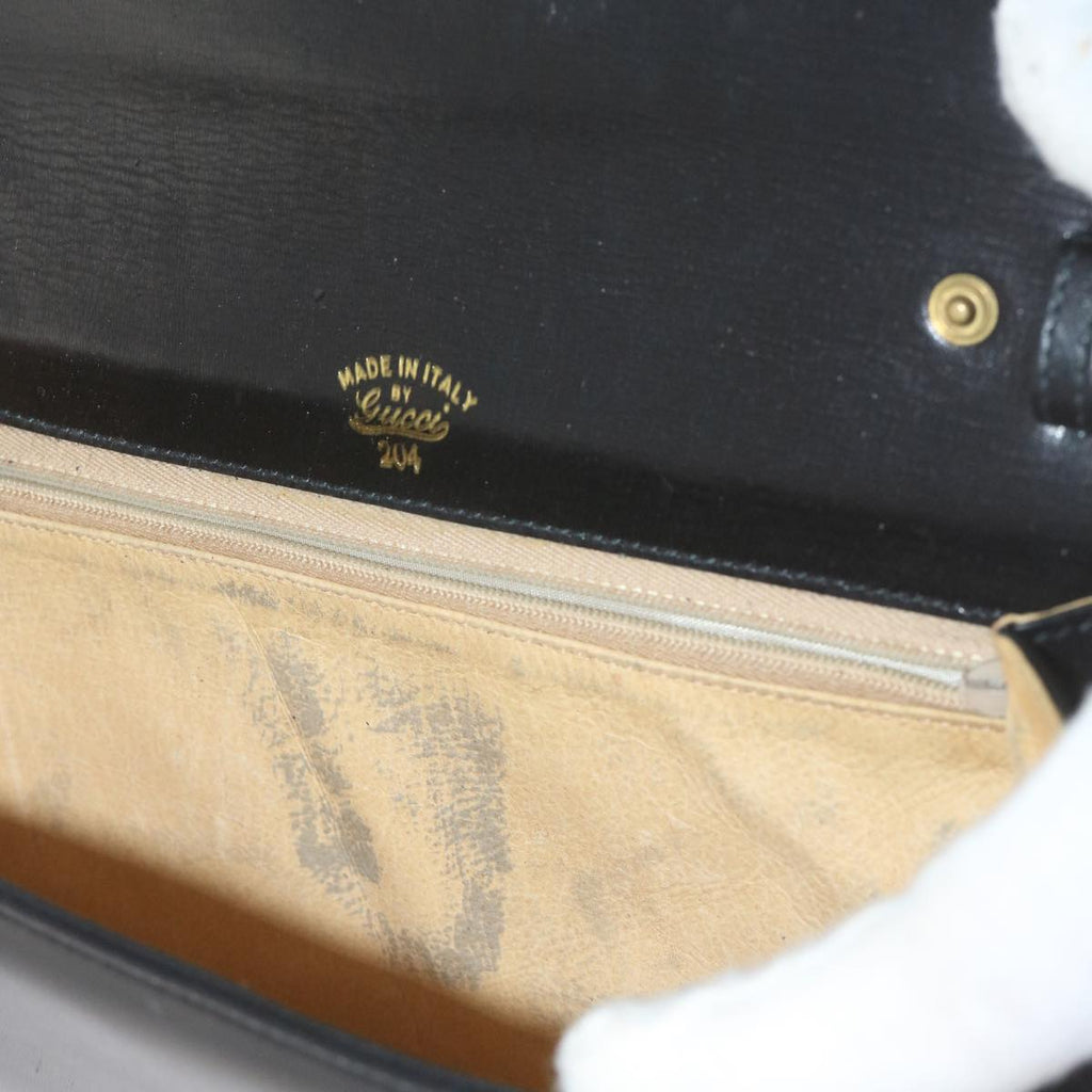 GUCCI Clutch Bag Leather Black 61894