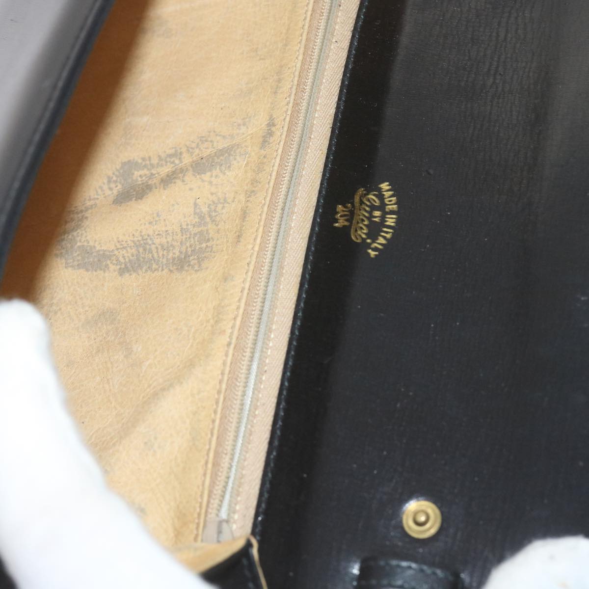 GUCCI Clutch Bag Leather Black 61894