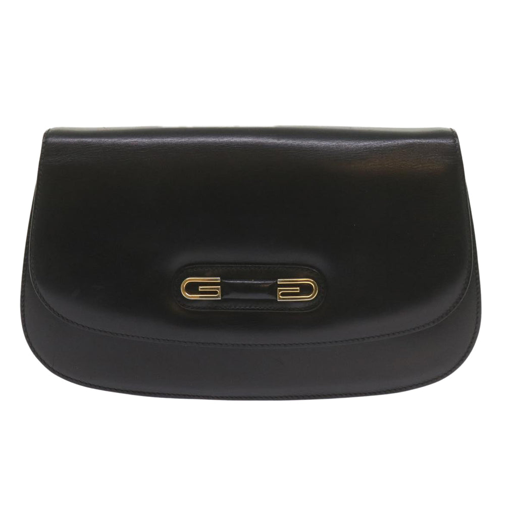 GUCCI Clutch Bag Leather Black 61894
