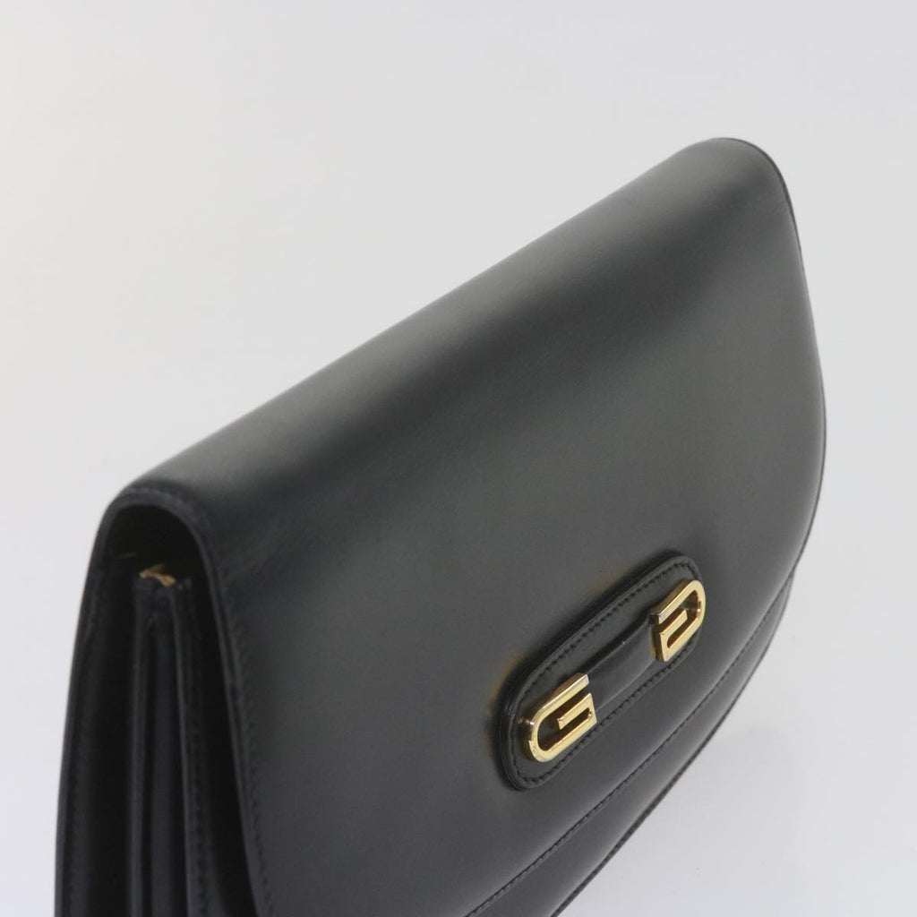 GUCCI Clutch Bag Leather Black 61894