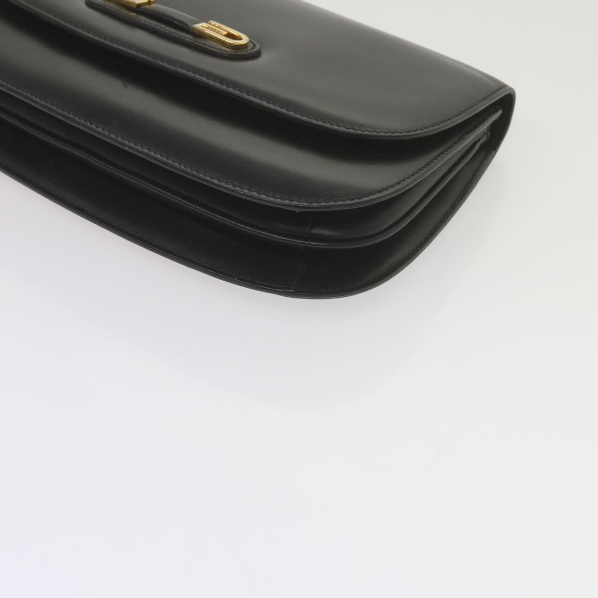GUCCI Clutch Bag Leather Black 61894
