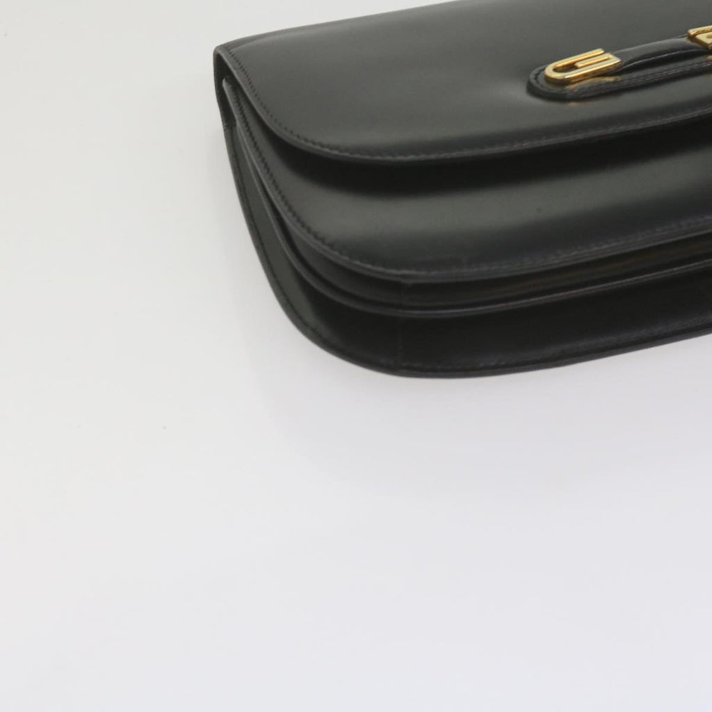 GUCCI Clutch Bag Leather Black 61894