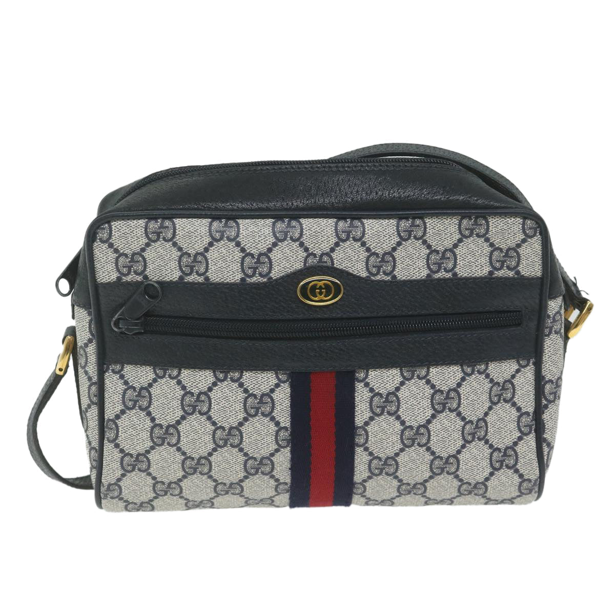 GUCCI GG Supreme Sherry Line Shoulder Bag Red Navy 56 02 004 61931