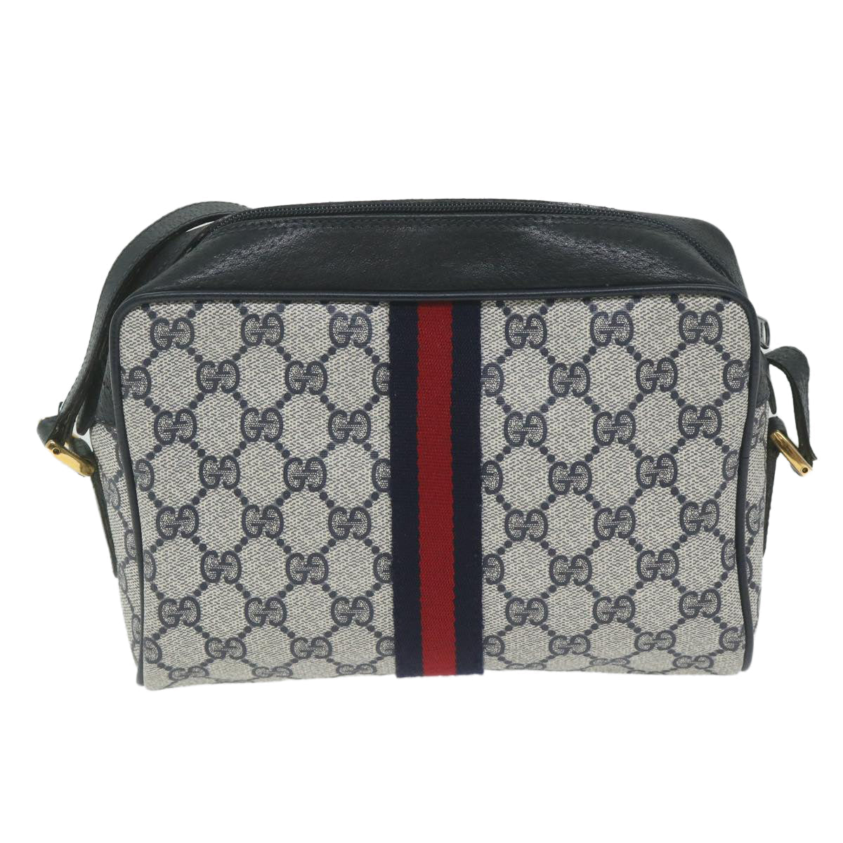 GUCCI GG Supreme Sherry Line Shoulder Bag Red Navy 56 02 004 61931