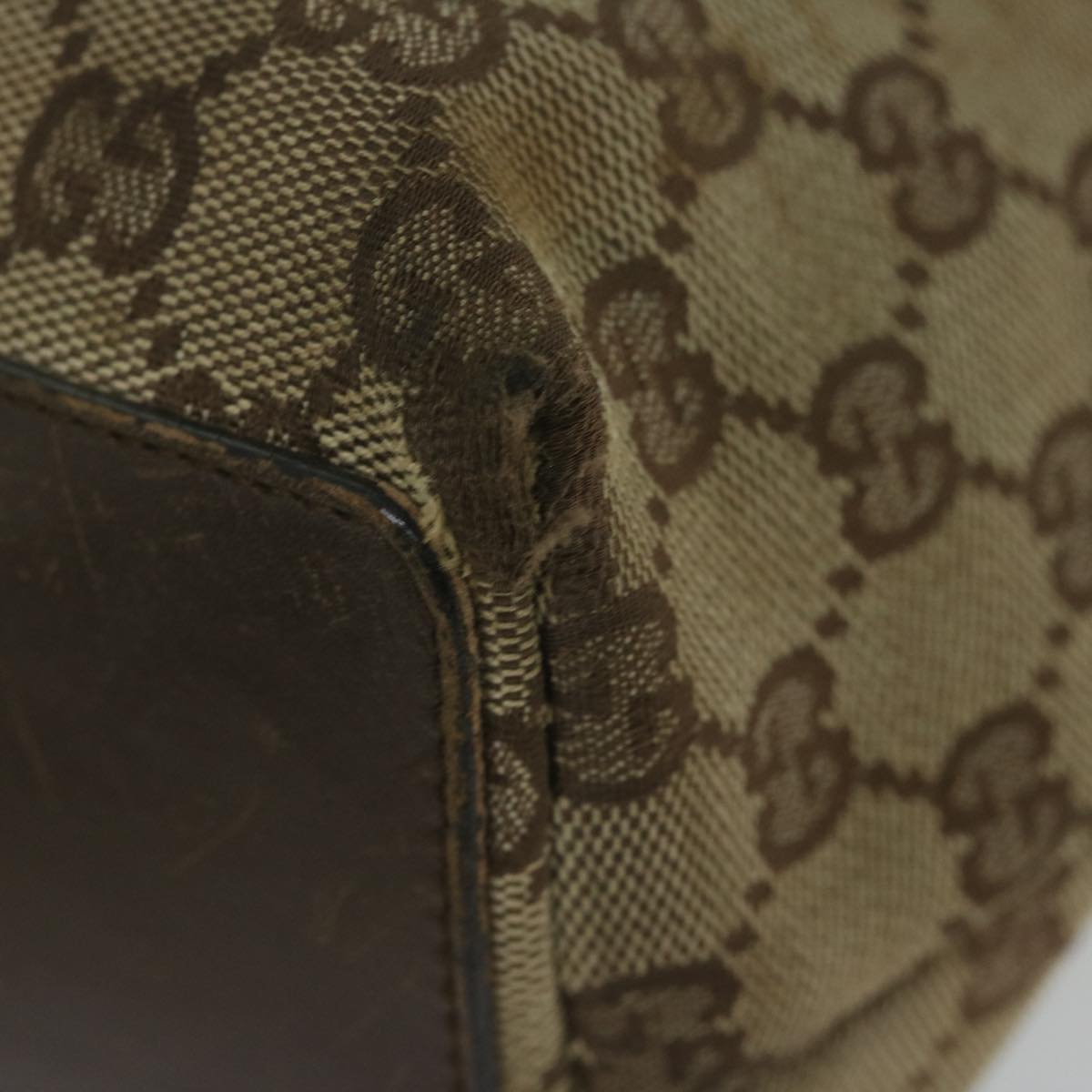 GUCCI GG Canvas Tote Bag Beige 31243 61956