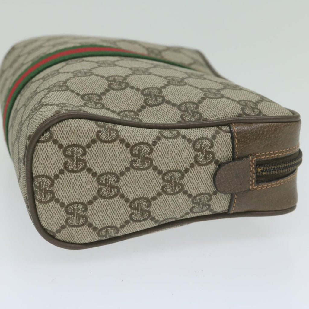 GUCCI GG Supreme Web Sherry Line Clutch Bag Beige Red Green 63 01 012 61993
