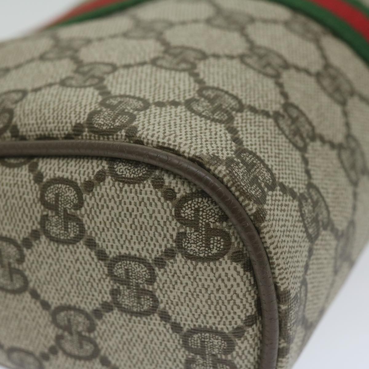 GUCCI GG Supreme Web Sherry Line Clutch Bag Beige Red Green 63 01 012 61993