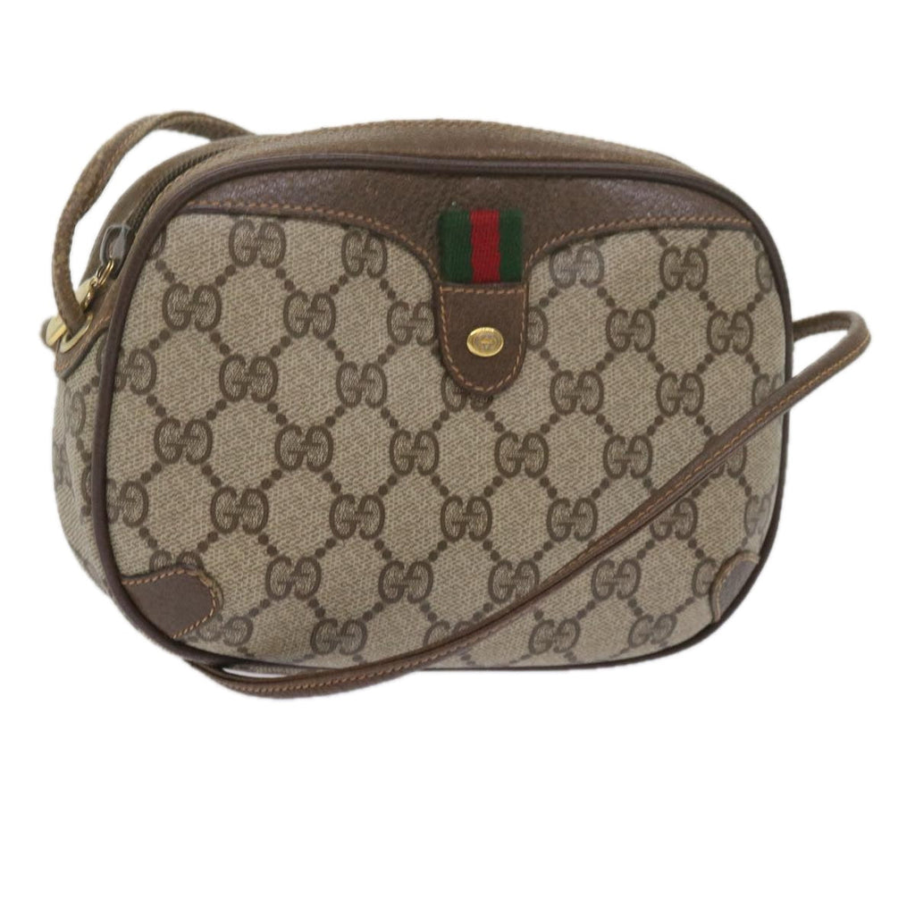 GUCCI GG Supreme Web Sherry Line Shoulder Bag Beige Red 89 02 066 61995