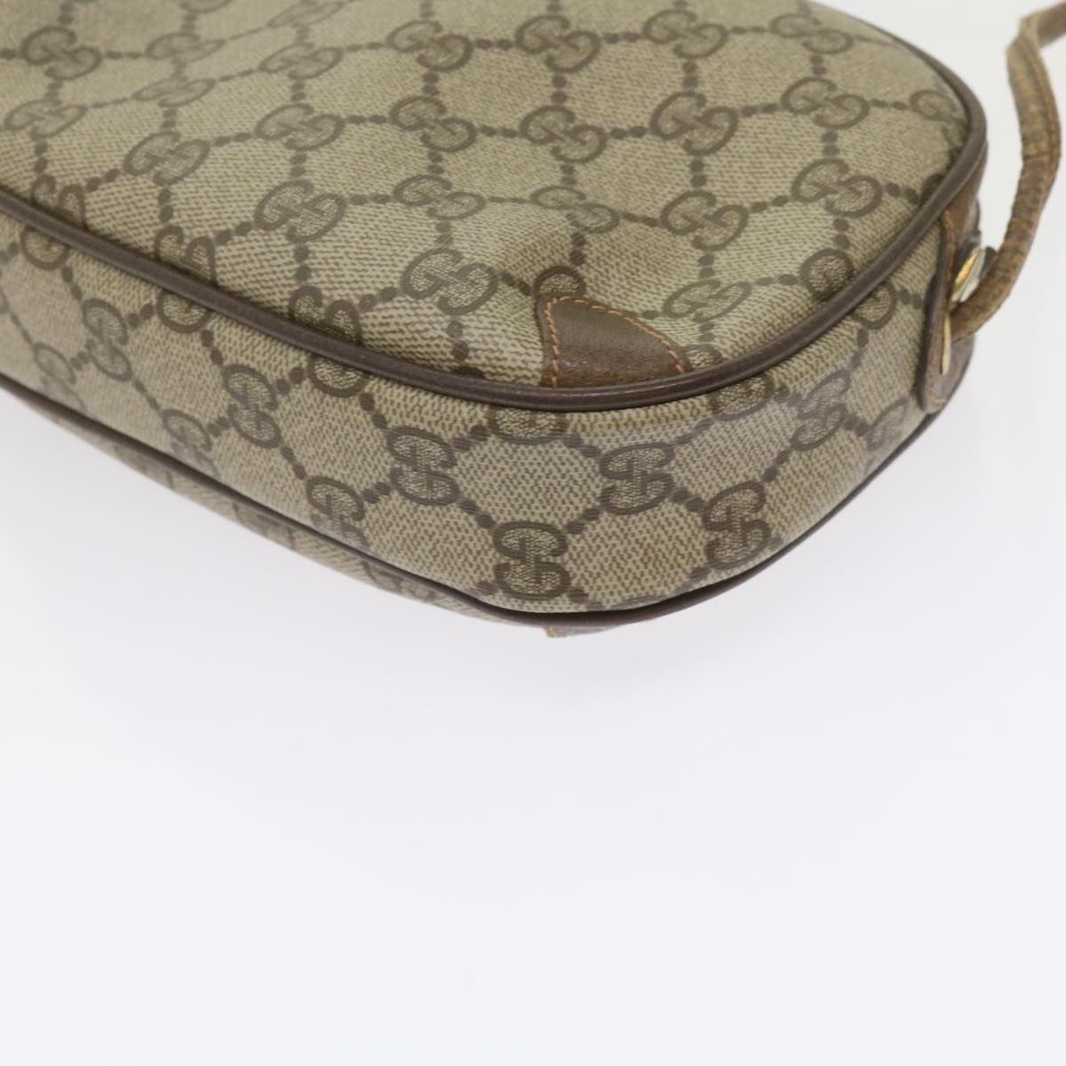 GUCCI GG Supreme Web Sherry Line Shoulder Bag Beige Red 89 02 066 61995