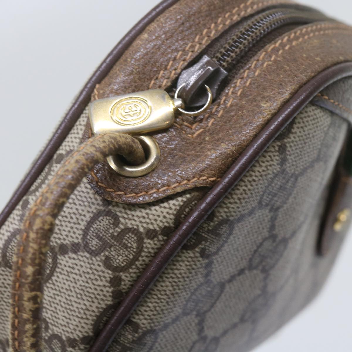 GUCCI GG Supreme Web Sherry Line Shoulder Bag Beige Red 89 02 066 61995