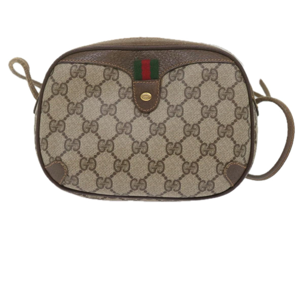 GUCCI GG Supreme Web Sherry Line Shoulder Bag Beige Red 89 02 066 61995
