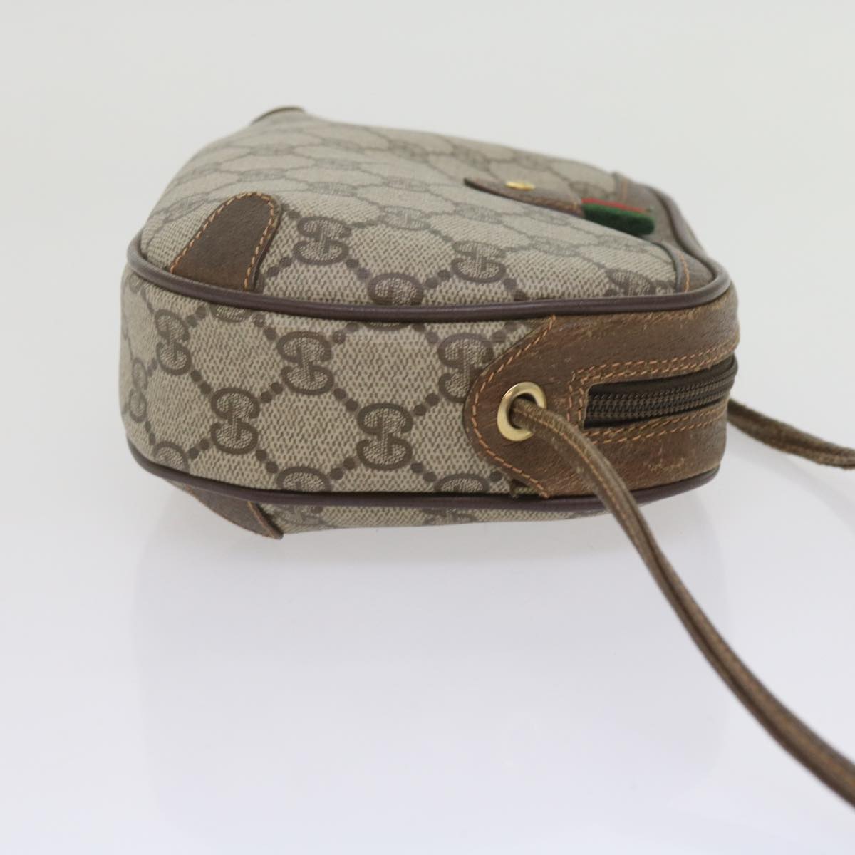 GUCCI GG Supreme Web Sherry Line Shoulder Bag Beige Red 89 02 066 61995