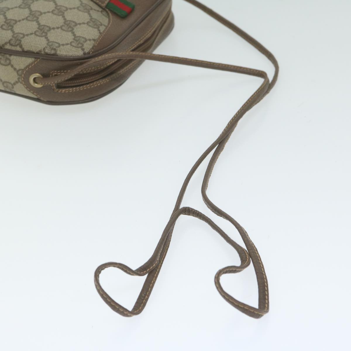 GUCCI GG Supreme Web Sherry Line Shoulder Bag Red Beige 89 02 066 61996