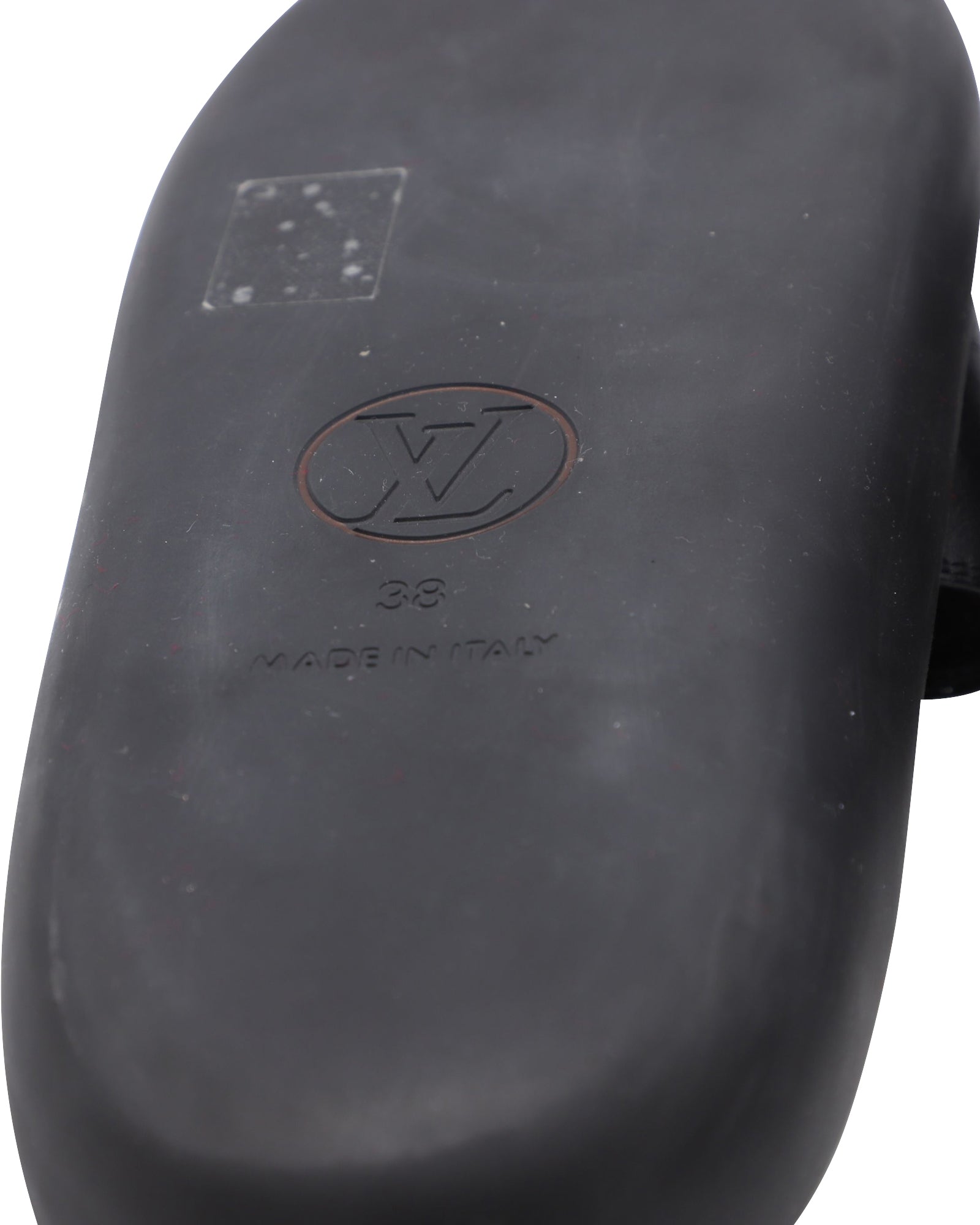 Louis Vuitton Flamingo Flat Slides in Black Leather