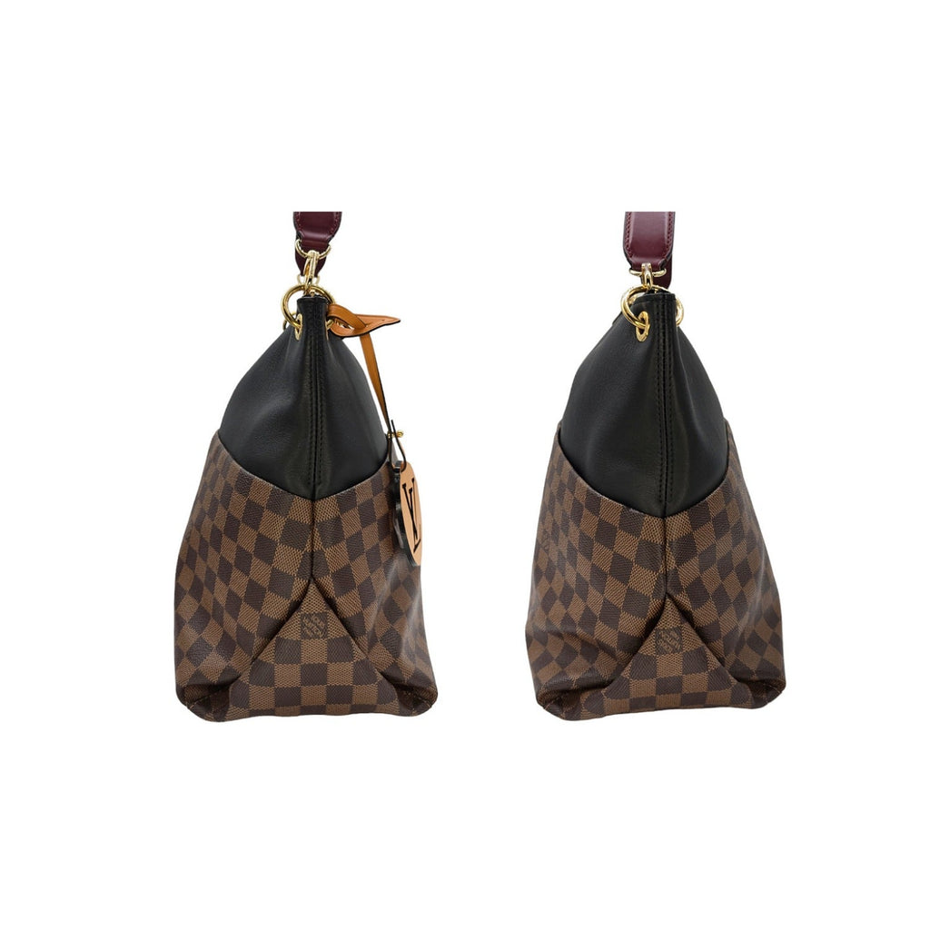 Louis Vuitton Damier Ebene Black Calfskin Maida Hobo