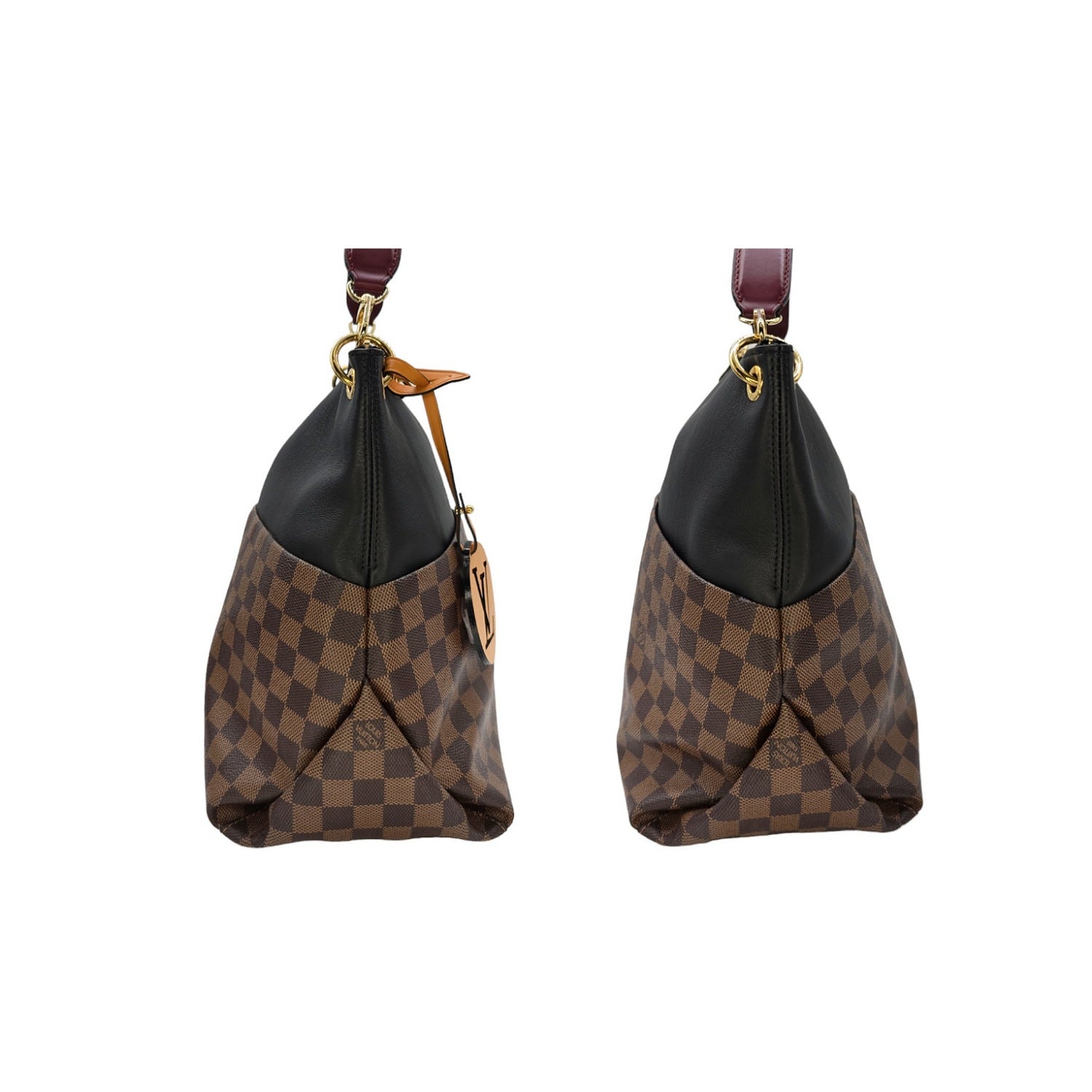 Louis Vuitton Damier Ebene Black Calfskin Maida Hobo