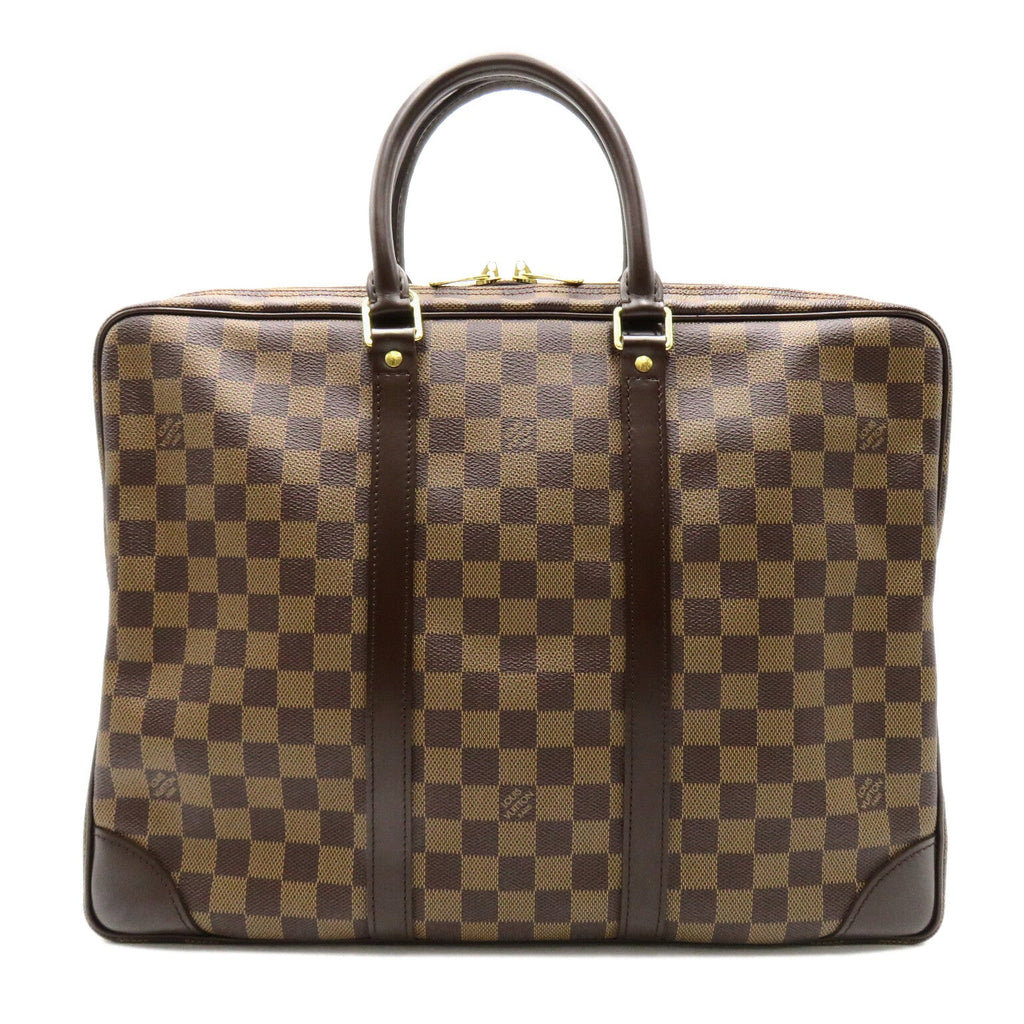 Louis Vuitton Louis Vuitton Porte Document Voyager Briefcase Business Bag PVC Coated Canvas Damier Men Brown N41124