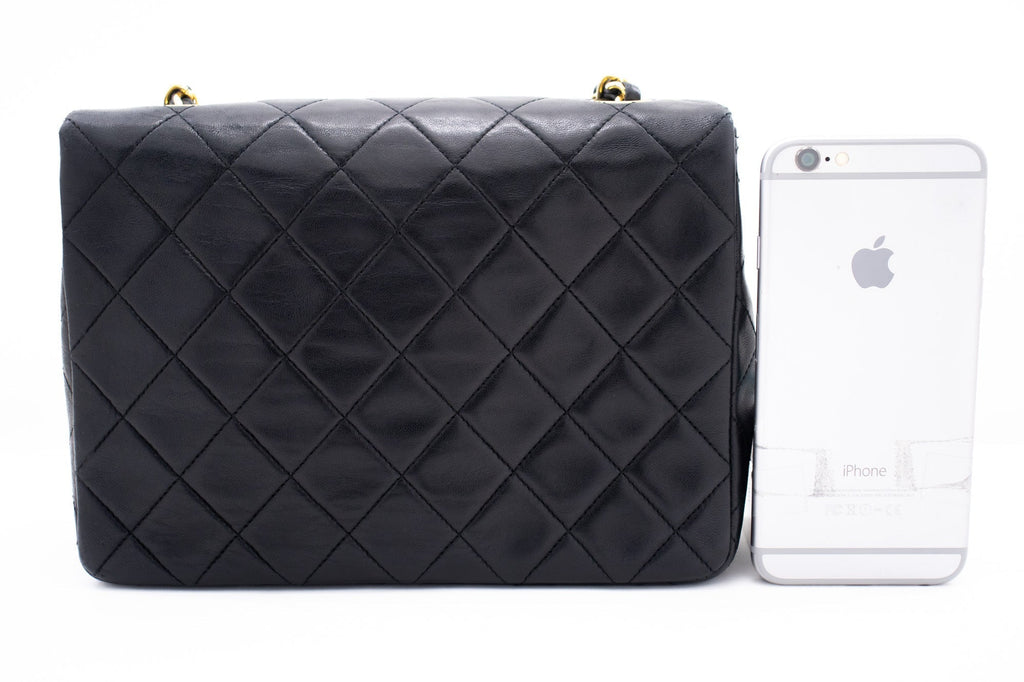 CHANEL Mini Square Small Chain Shoulder Bag Crossbody Black Quilt k83