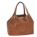 GUCCI Soho Tote Bag Leather Bronze 282309 62081