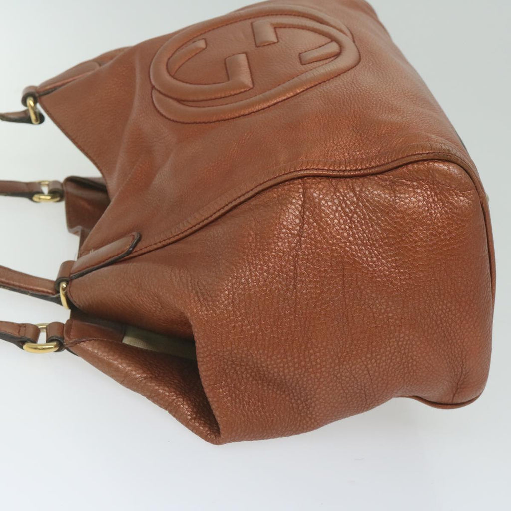 GUCCI Soho Tote Bag Leather Bronze 282309 62081