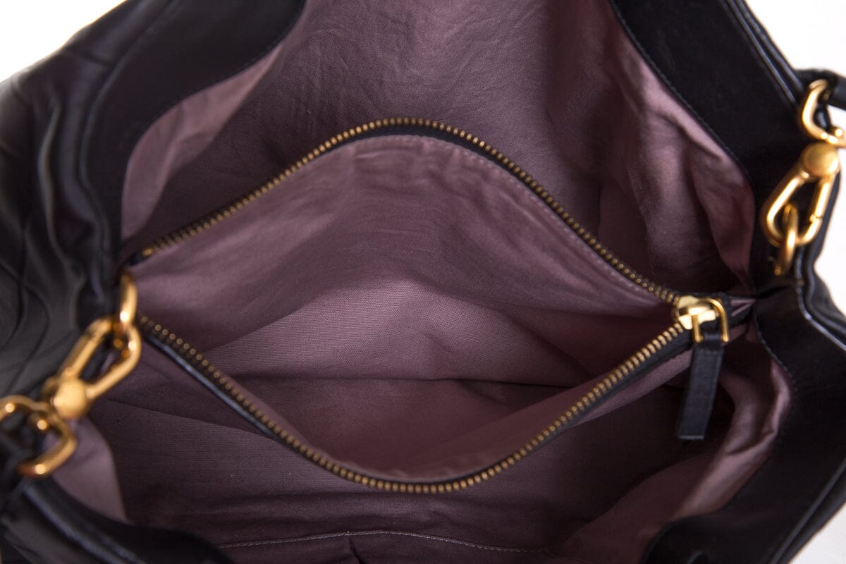 Marc by Marc Jacobs Black Detailed Leather Logo Placket Tote