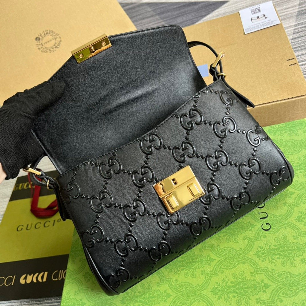 gg Small gg Top Handle Bag Black For Women, Women’s Bags 17.7in/19cm gg‎ 675791 UD9AG 1000