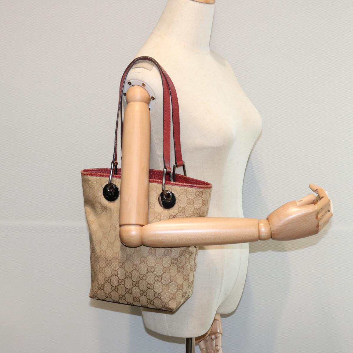 GUCCI GG Canvas Tote Bag Beige 120840 62102