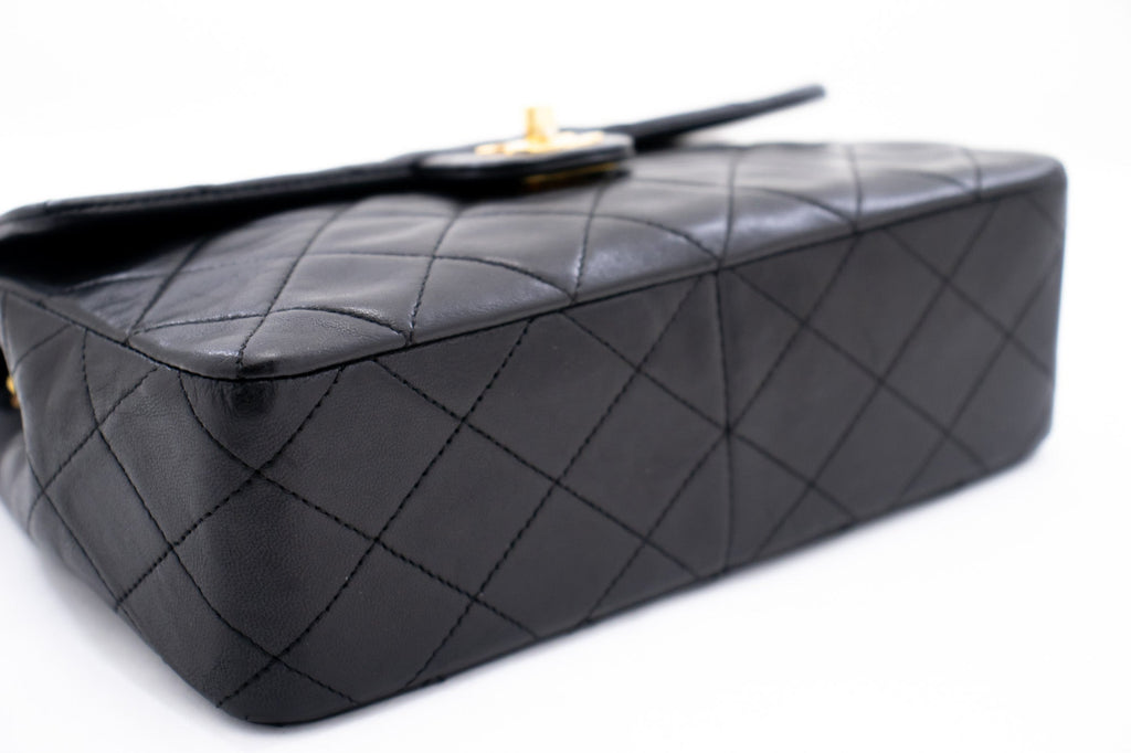CHANEL Mini Square Small Chain Shoulder Bag Crossbody Black Quilt k83