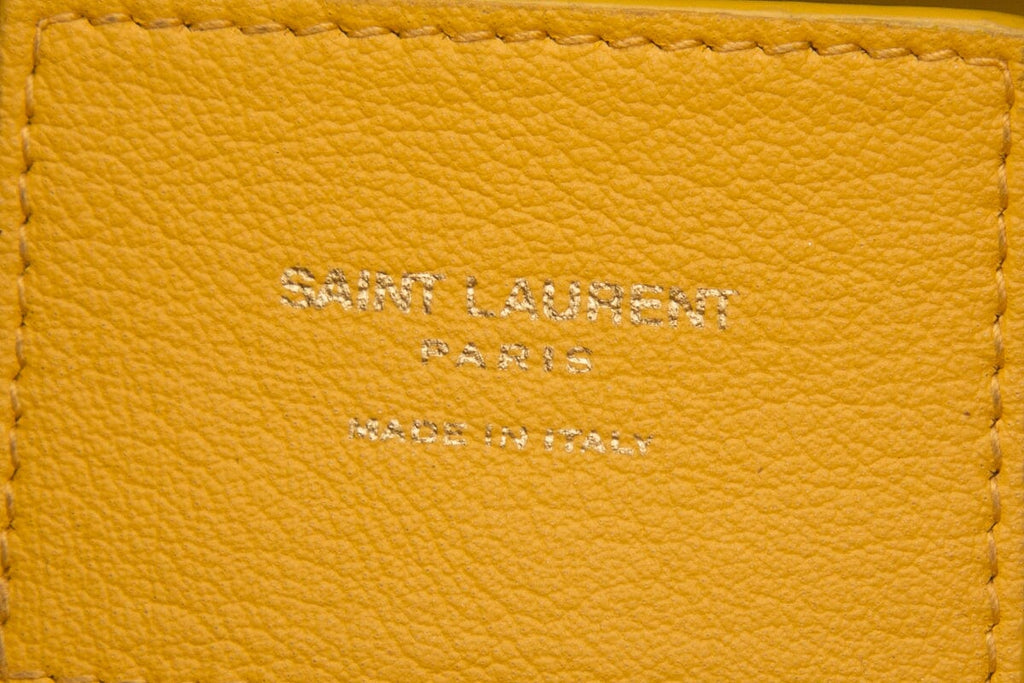 Saint Laurent Yellow Shopping Tote Handbag
