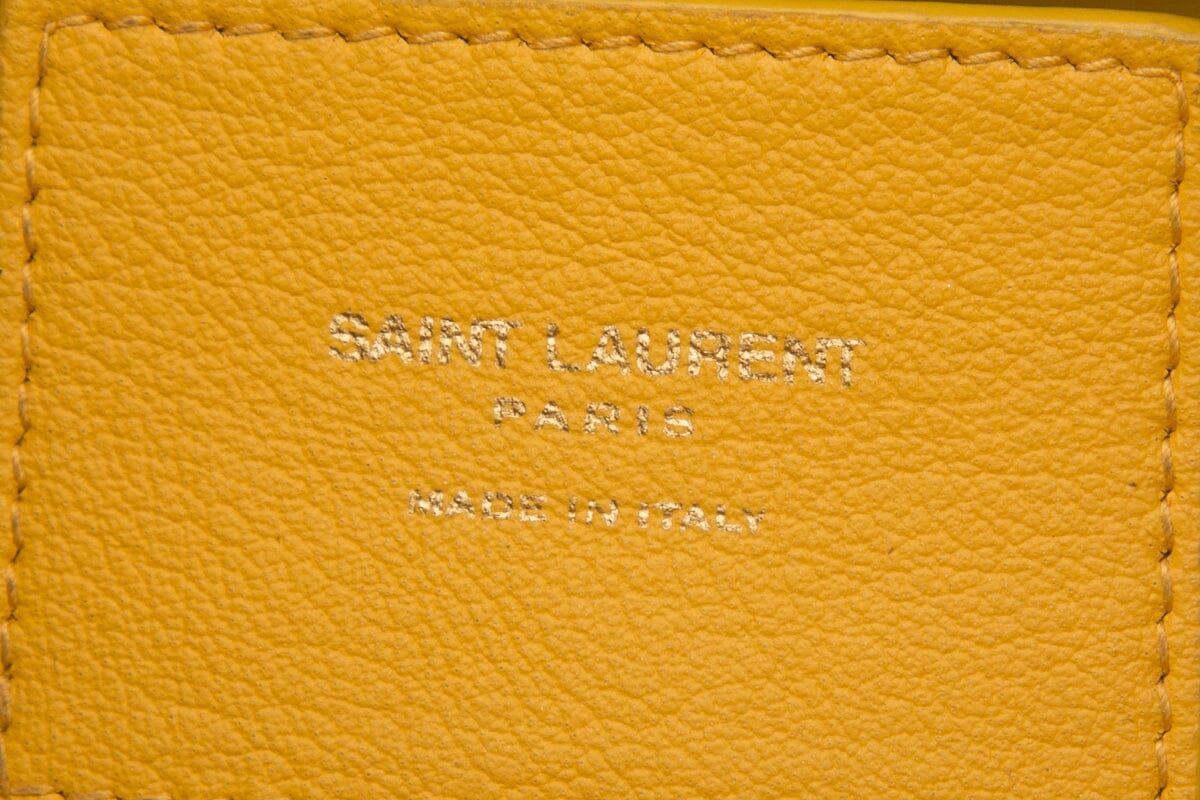 Saint Laurent Yellow Shopping Tote Handbag