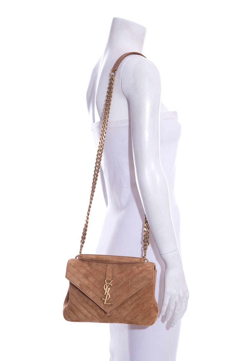 Saint Laurent Camel Medium College Handbag
