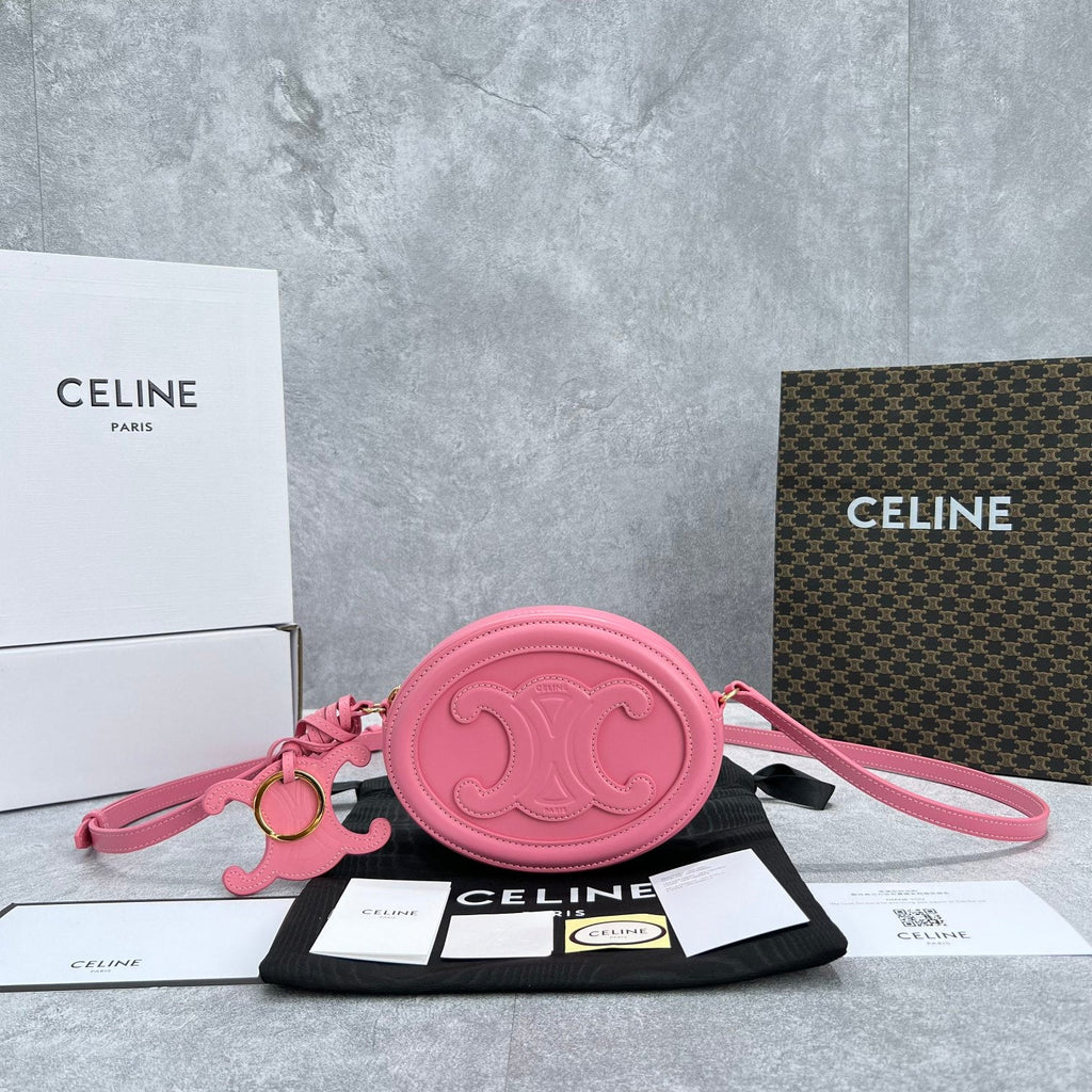 GLAMI Crossbody Oval Purse Cuir Triomphe PiNike For Women 6in/16cm 10I703DPQ.27LK
