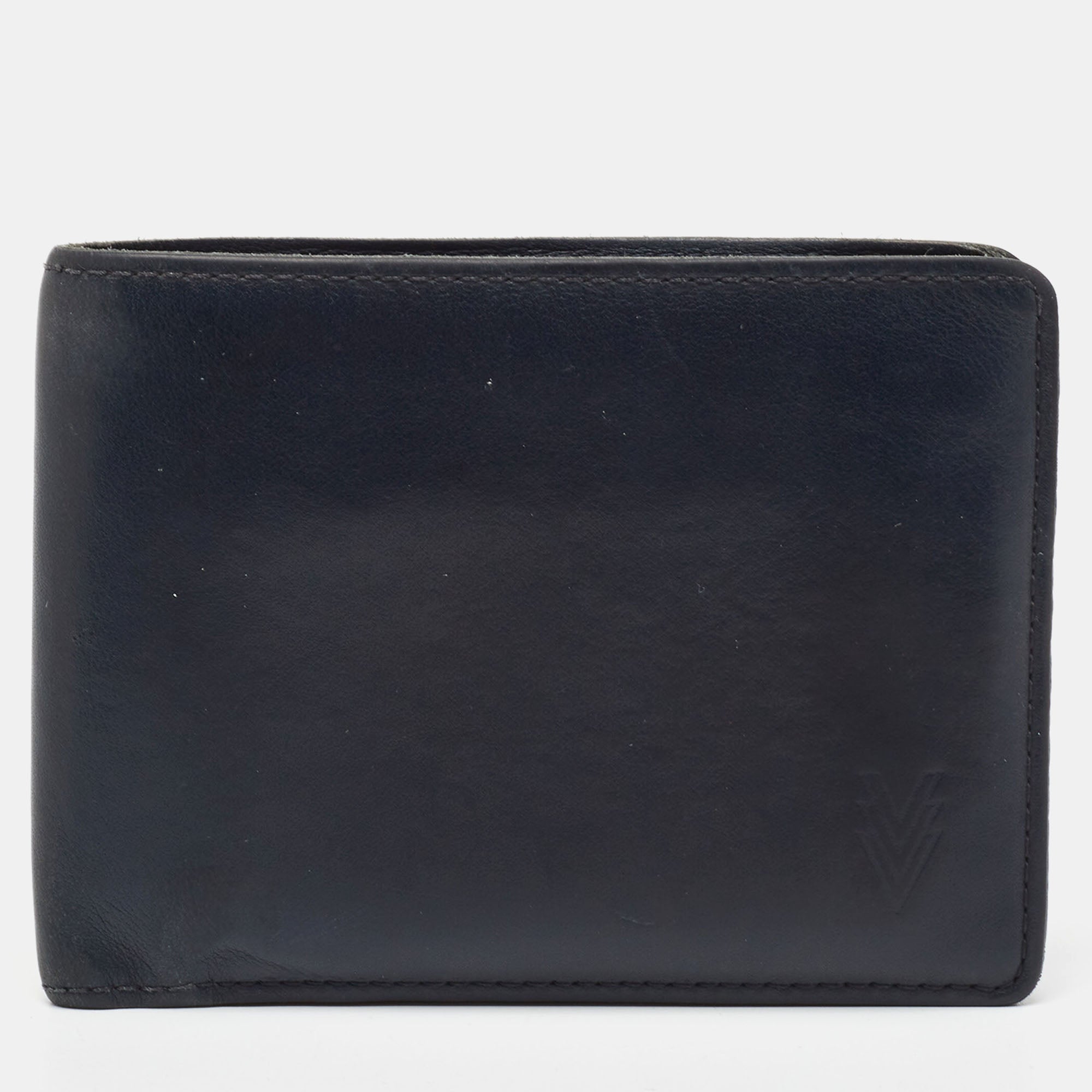 Louis Vuitton Navy Leather Bifold Wallet