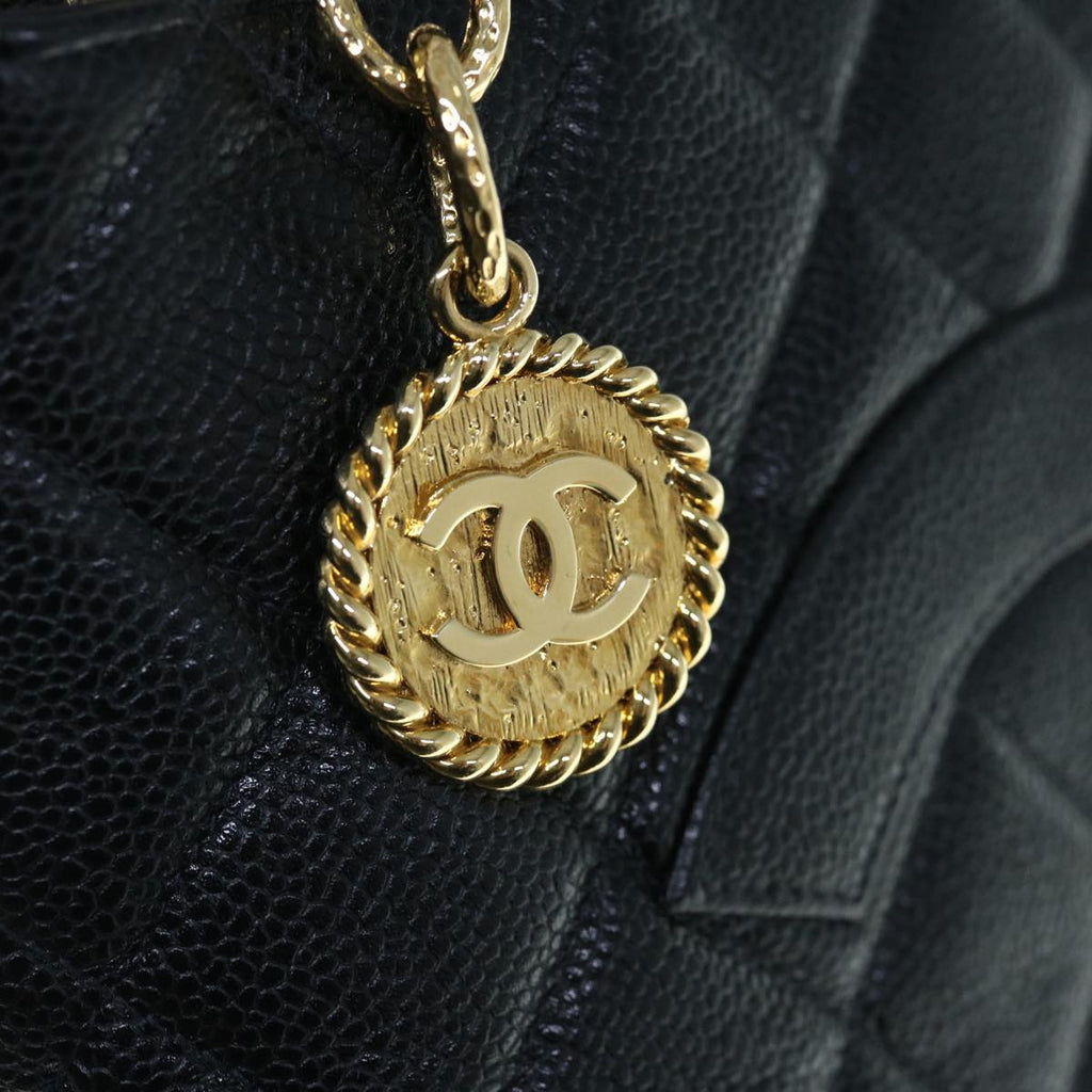 CHANEL Tote Bag Caviar Skin Standard Black CC 62895S