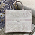 GLAMI Large Book Tote Pink Toile de Jouy Embroidery, Light Pink, For Women WomenÃ¢â‚¬â„¢s Handbags, 42cm CD M1286ZTDT_M956