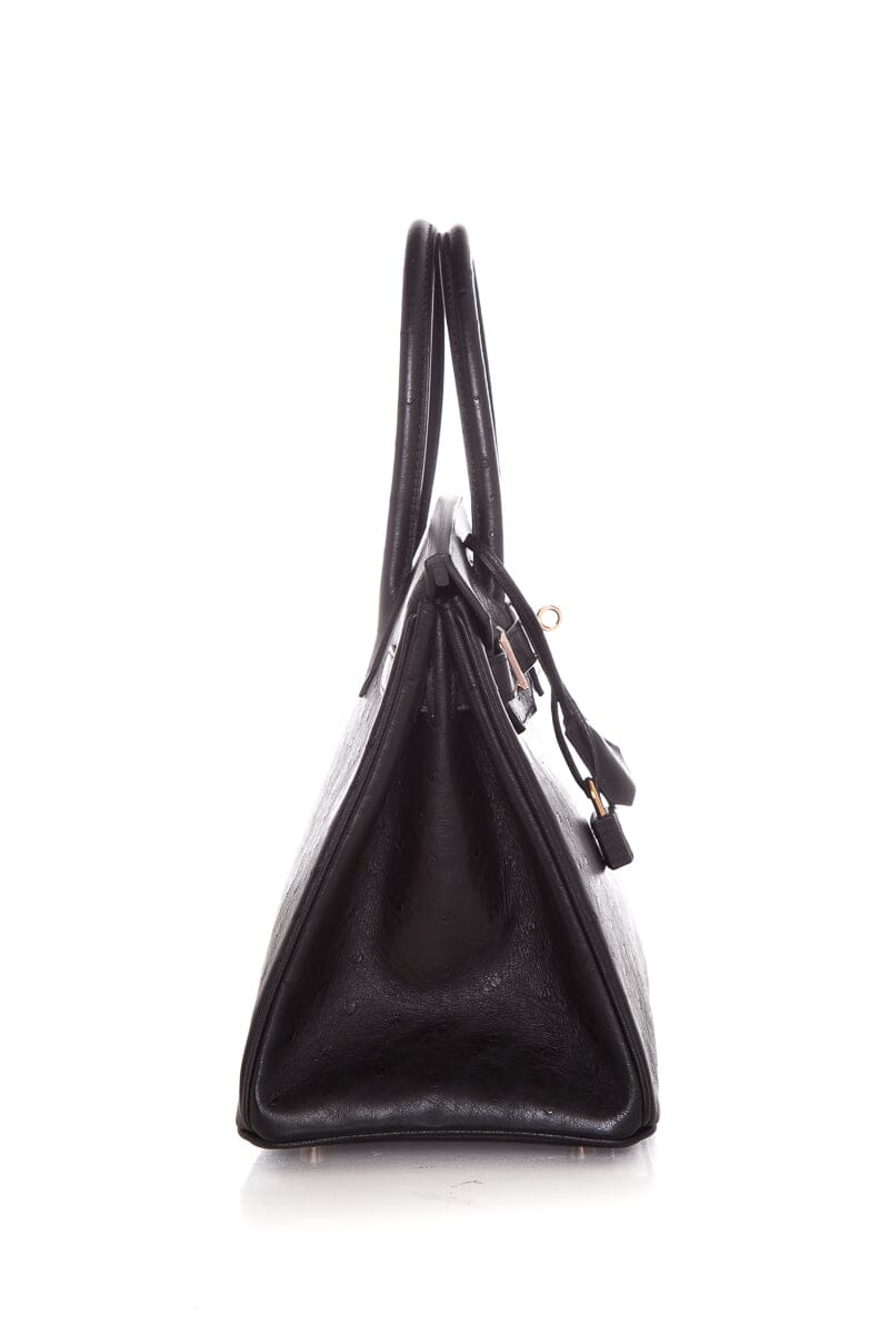 HermÃƒÆ’Ã‚Â¨s 2021 Black Ostrich Rose Gold HW Birkin 30cm
