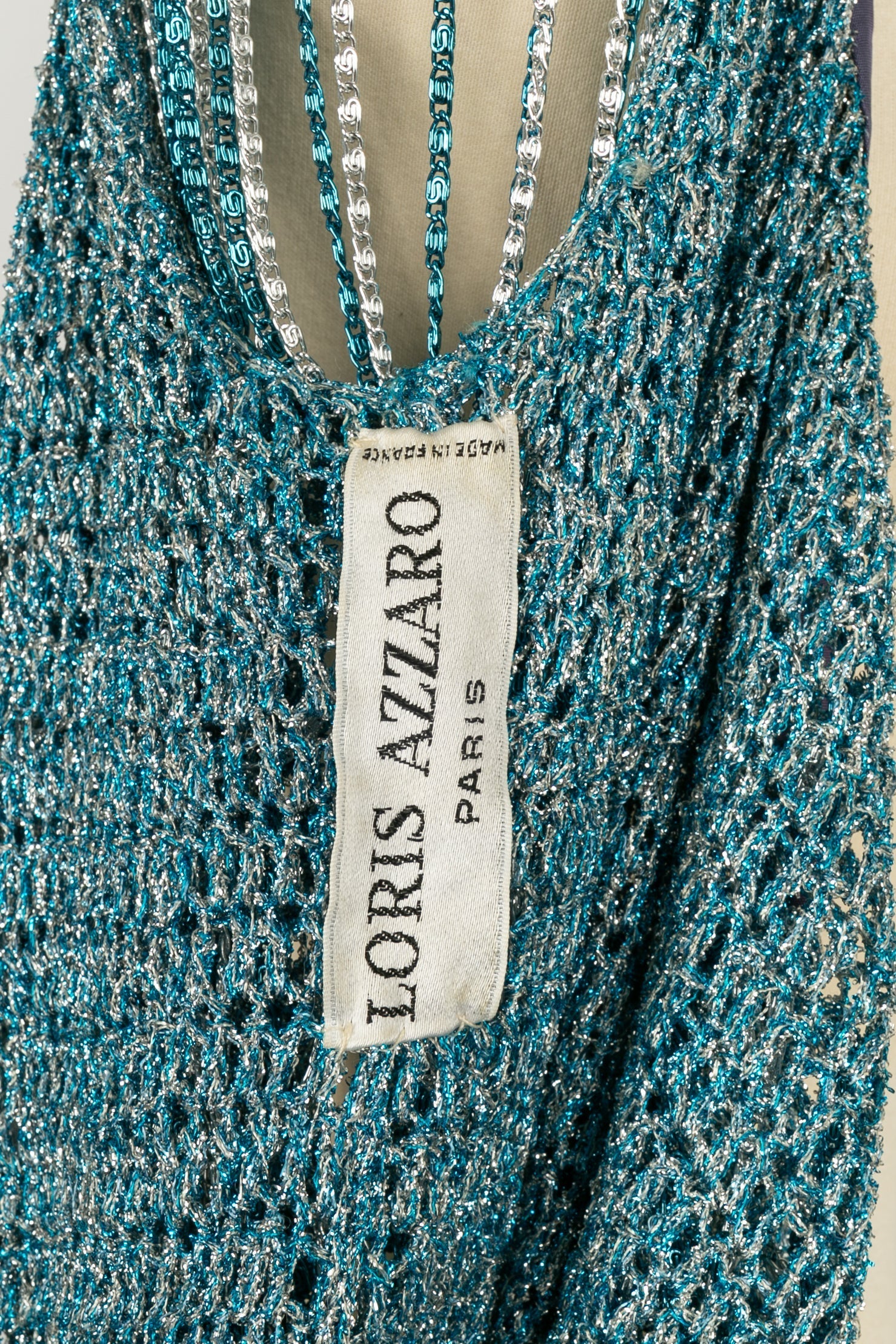 Haut en maille bleue Azzaro