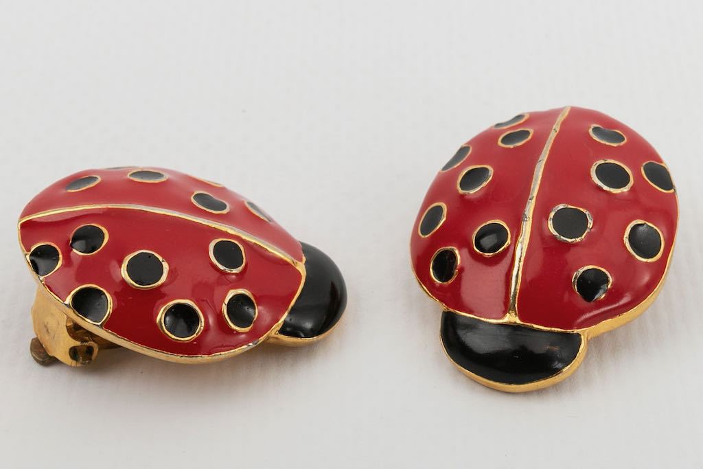 Boucles d'oreilles coccinelles Yves Saint Laurent