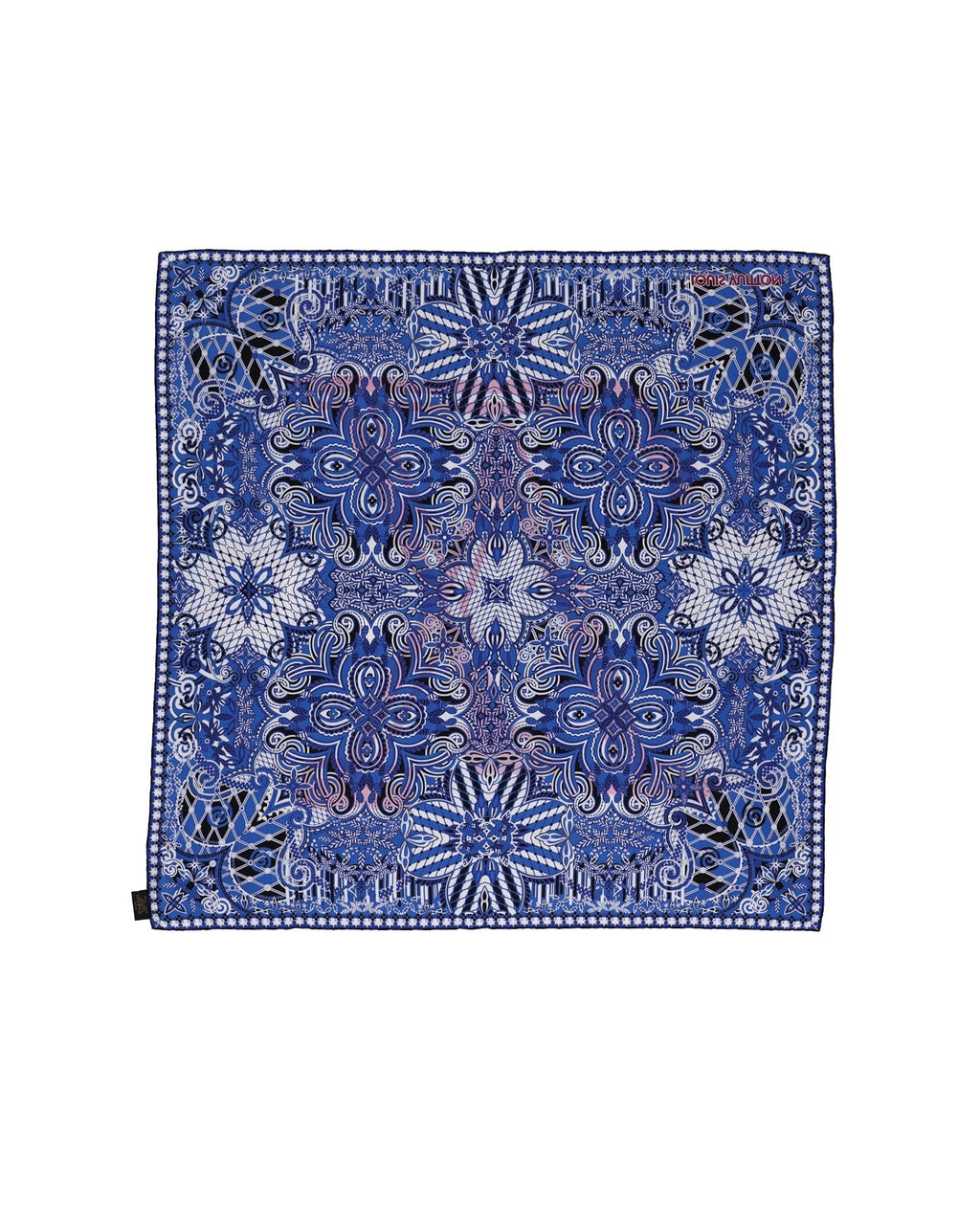 Louis Vuitton LV Bandana Scarf Coquelicot in Blue Silk