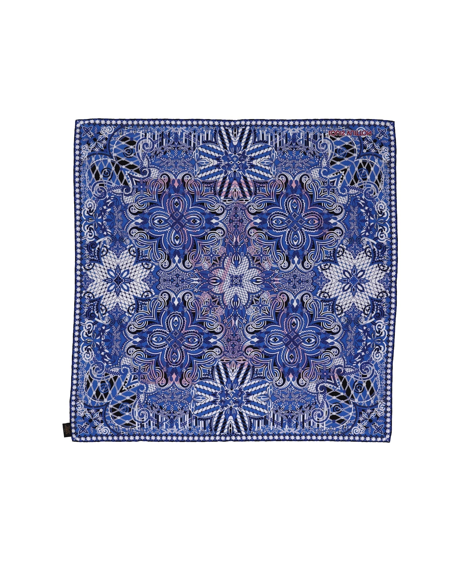 Louis Vuitton LV Bandana Scarf Coquelicot in Blue Silk