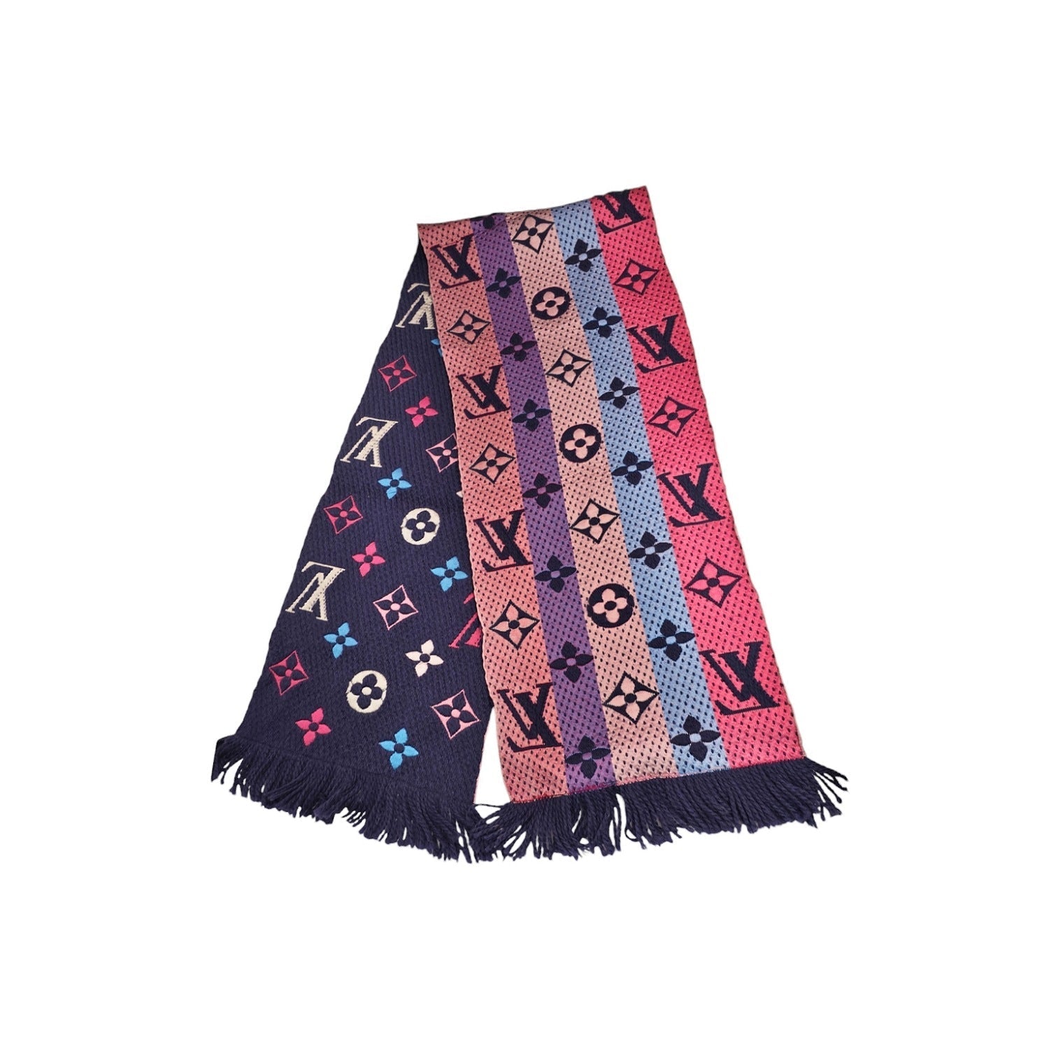 Louis Vuitton Rainbow Logomania Wool Silk Scarf